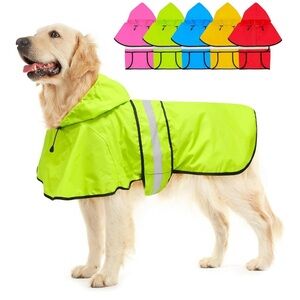 Reflective Dog Raincoat - Neon Green